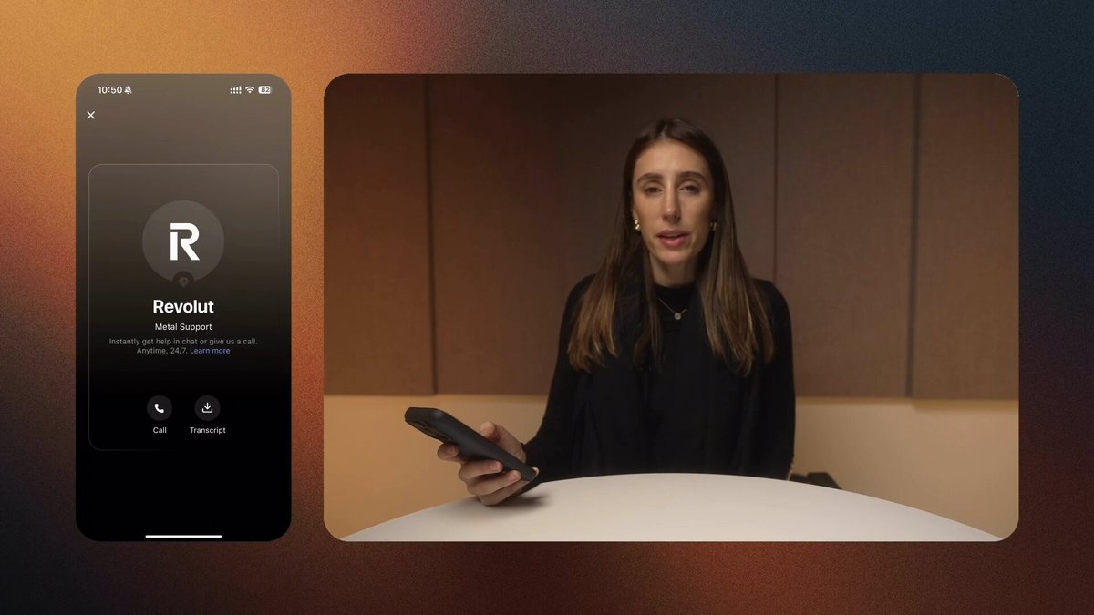 Revolut 앱의 Metal Support 통화 화면과 상담 장면