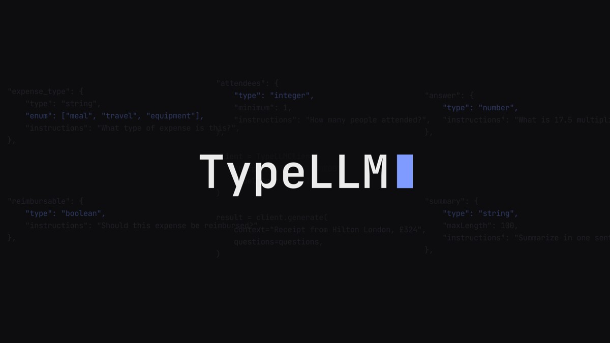 TypeLLM 검은 배경 README 배너