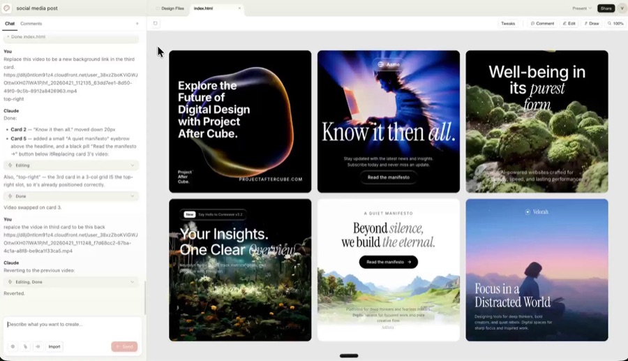 Anthropic 오픈소스 스킬 Frontend Design을 소개하는 X 게시물 첨부 영상의 스틸컷
